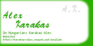 alex karakas business card